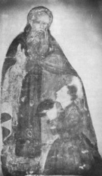 Oratorio di Santa Croce: Sant'Antonio abate ed Antonio Nocetti, padre del Papa Innocenzo IX e fondatore dell'oratorio